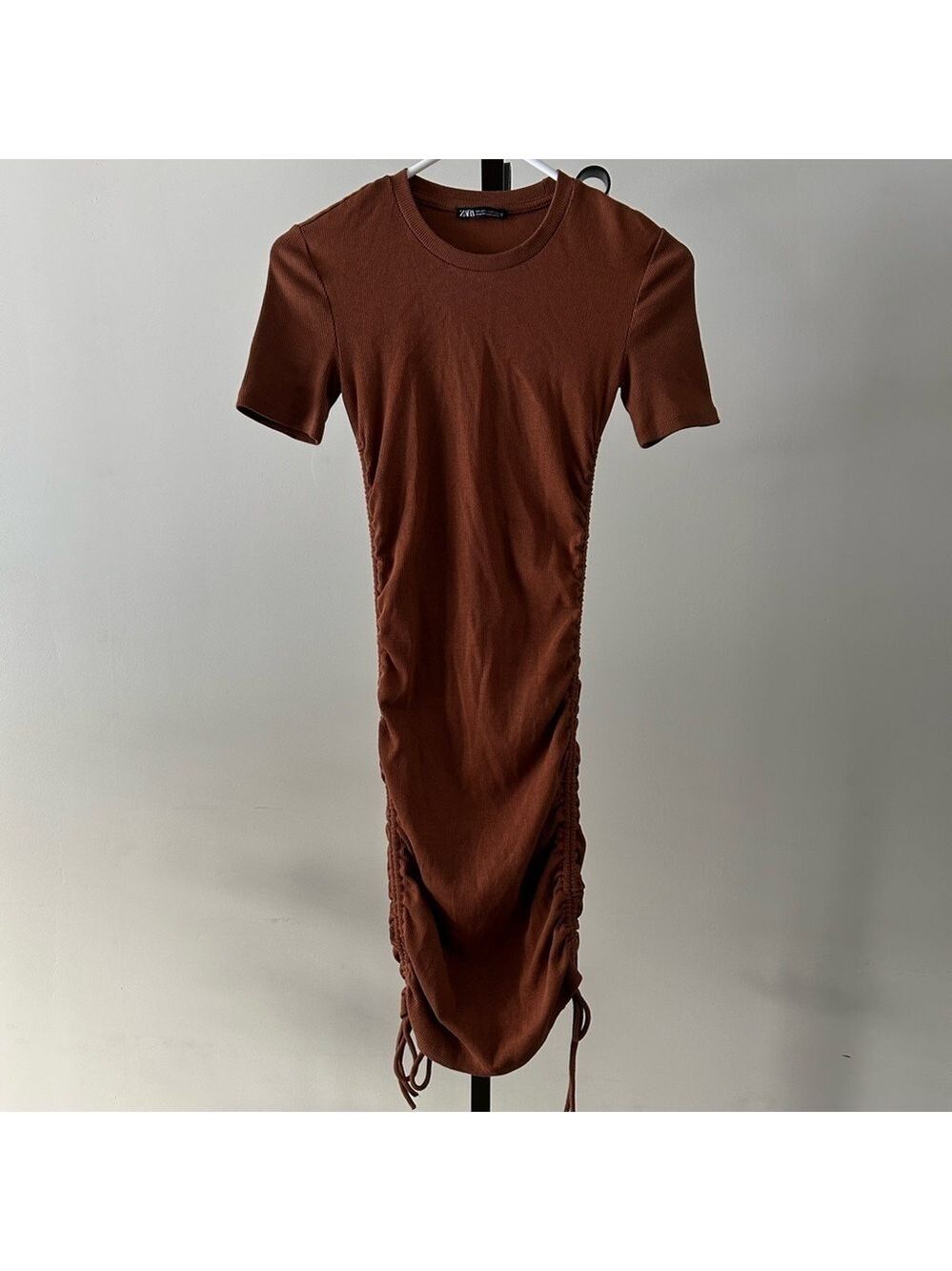 ZARA Short Sleeve Crewneck Knit Dress, Size Small.